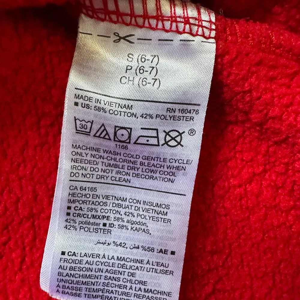 Old Navy Kids Red Zip Up Logo Hoodie Sweatshirt Size S 6-7‎